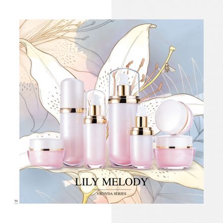 Emballage cosmétique et de soins de luxe en forme ovale en acrylique - Série Lily Melody - Collection de packaging de luxe en acrylique pour les soins de la peau - Lily Melody